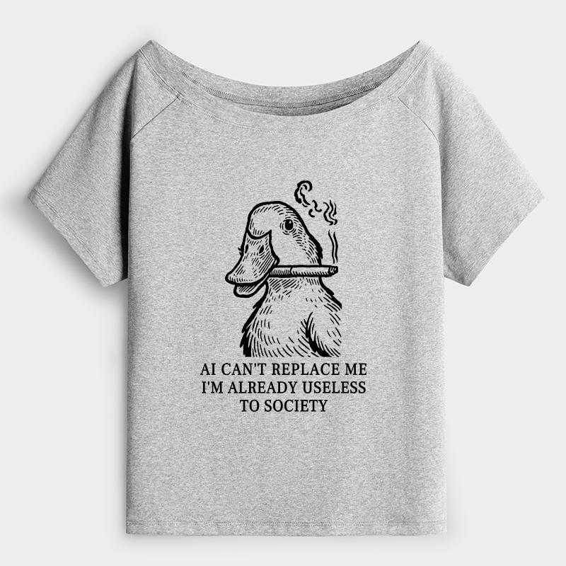 Tokyo-Tiger Smoking Duck Funny Shoulder T-Shirt