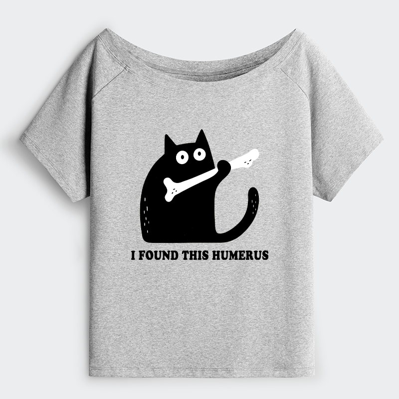 Tokyo-Tiger Cat Found This Humerus Off Shoulder T-Shirt