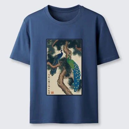 Tokyo-Tiger Peacocks in Snowy Pines Classic T-Shirt