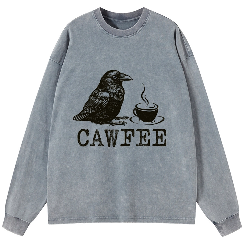 Tokyo-Tiger Cawfee Funny Japan Meme Washed Long Sleeve T-Shirt