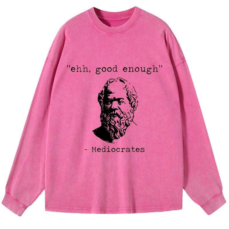 Tokyo-Tiger Mediocrates Meme Washed Long Sleeve T-Shirt