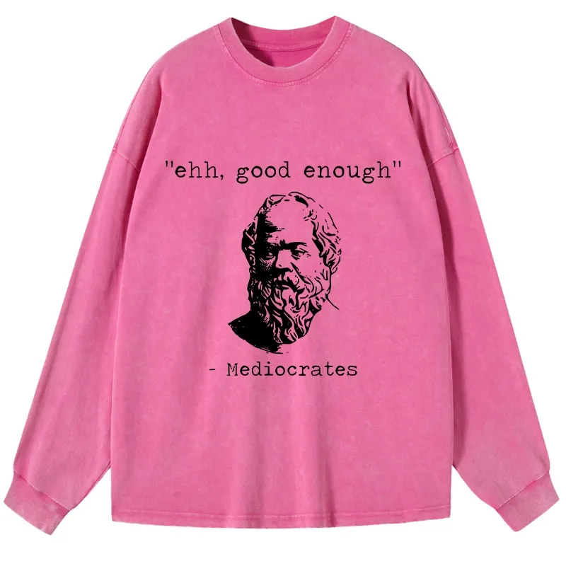 Tokyo-Tiger Mediocrates Meme Washed Long Sleeve T-Shirt