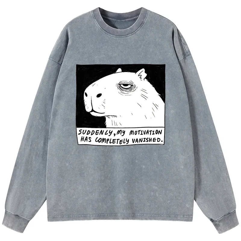 Tokyo-Tiger Power Has Completely Disappeared Washed Long Sleeve T-Shirt