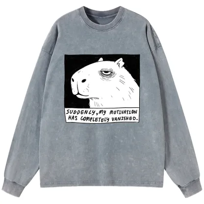 Tokyo-Tiger Power Has Completely Disappeared Washed Long Sleeve T-Shirt