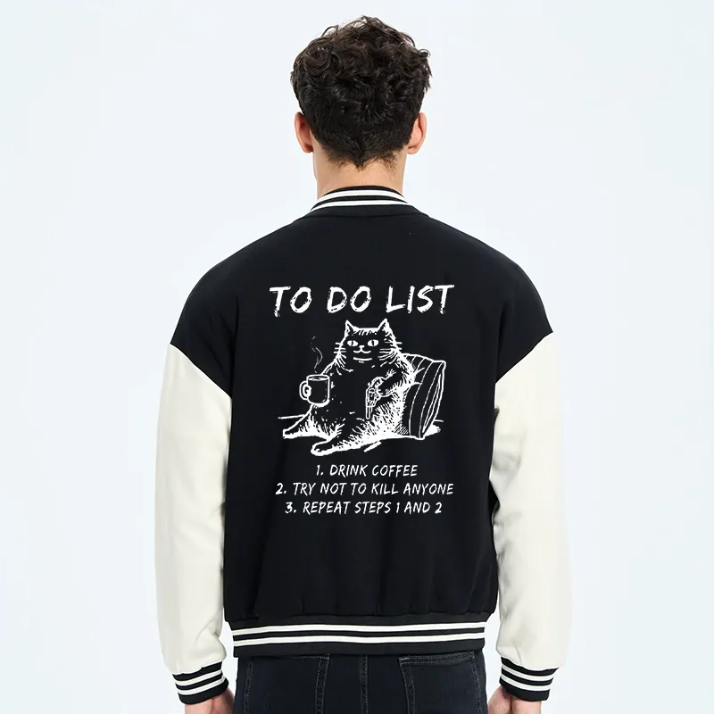 Tokyo-Tiger Cat's To-Do List Varsity Jacket