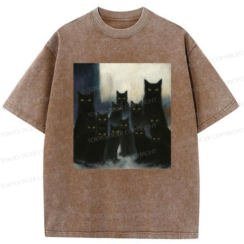 Tokyo-Tiger The Black Cat Watch Washed T-Shirt