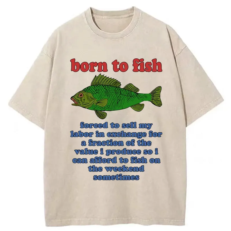 Tokyo-Tiger Born To Fish Washed T-Shirt