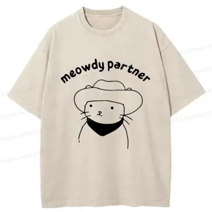 Tokyo-Tiger Cat Companion Washed T-Shirt