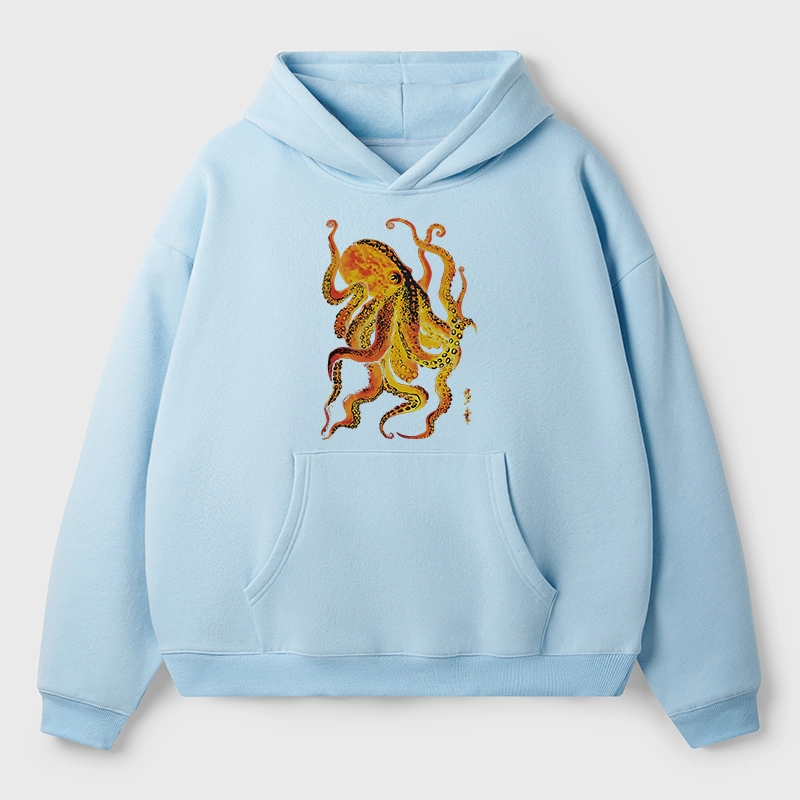 Tokyo-Tiger Deep Sea Gorgeous Octopus Aldult Fleece Hoodie