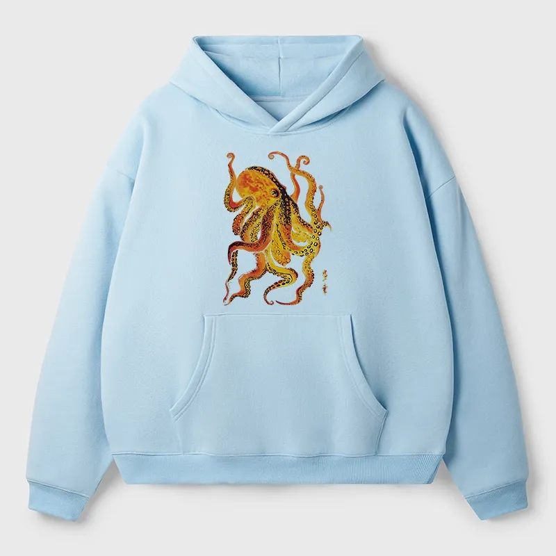Tokyo-Tiger Deep Sea Gorgeous Octopus Aldult Fleece Hoodie