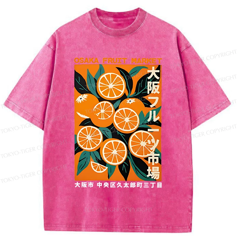 Tokyo-Tiger Osaka Orange Poster Washed T-Shirt