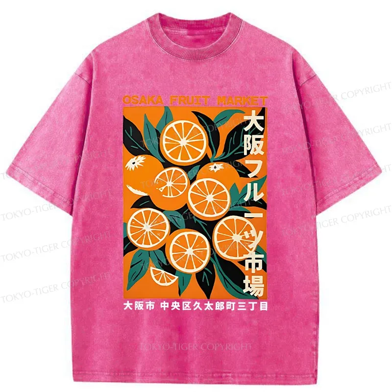 Tokyo-Tiger Osaka Orange Poster Washed T-Shirt
