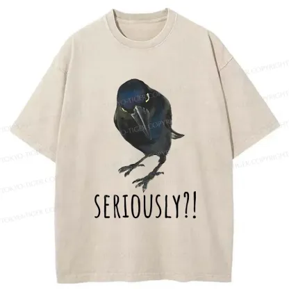 Tokyo-Tiger Raven's Question Washed T-Shirt