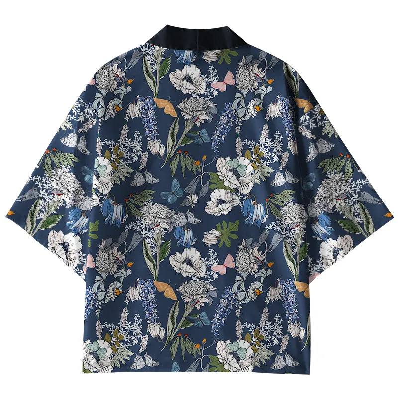 Tokyo-Tiger Butterfly And Flower Kimono Cardigan