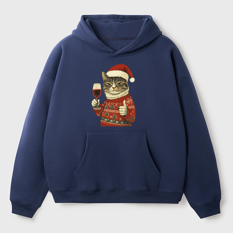 Tokyo-Tiger Christmas Cat Likes Aldult Fleece Hoodie