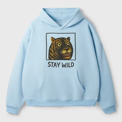 Tokyo-Tiger Silly And Cute Tiger Aldult Fleece Hoodie