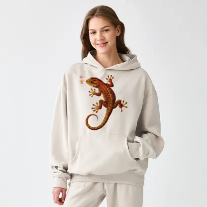 Tokyo-Tiger Retro Gecko Funny Aldult Fleece Hoodie