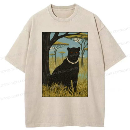 Tokyo-Tiger The Pearl Leopard Of The Savanna Washed T-Shirt