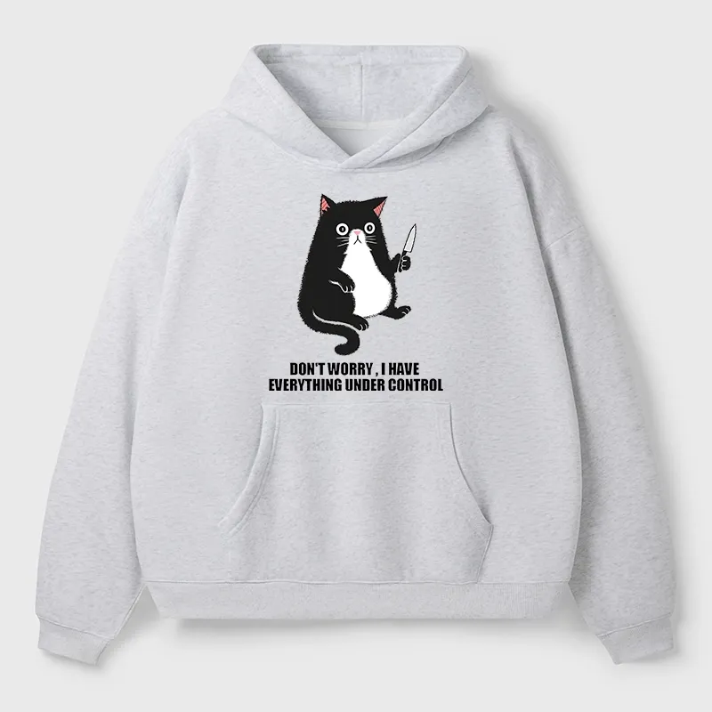 Tokyo-Tiger Cat Said Don't Worry Aldult Fleece Hoodie