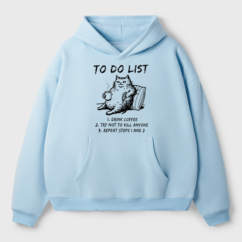 Tokyo-Tiger Cat's To-Do List Aldult Fleece Hoodie