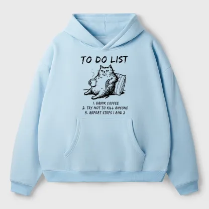 Tokyo-Tiger Cat's To-Do List Aldult Fleece Hoodie