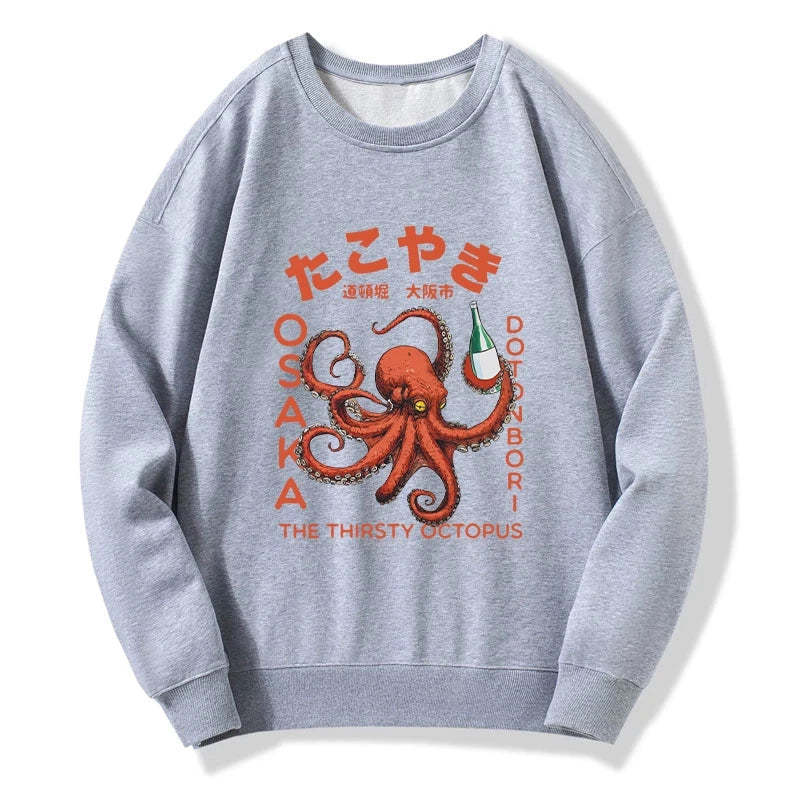 Tokyo-Tiger Octopus Drinks Soju Sweatshirt Sale