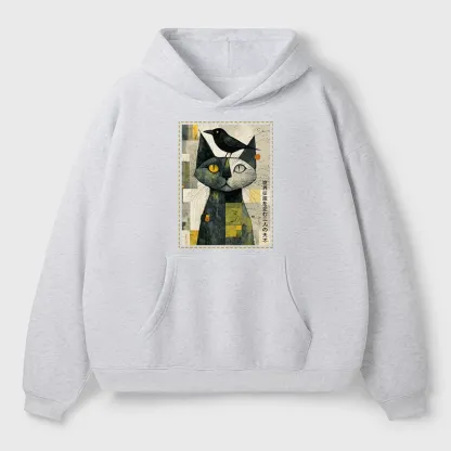Tokyo-Tiger The Cat And The Crow Are Planning To Rule The World Aldult Fleece Hoodie