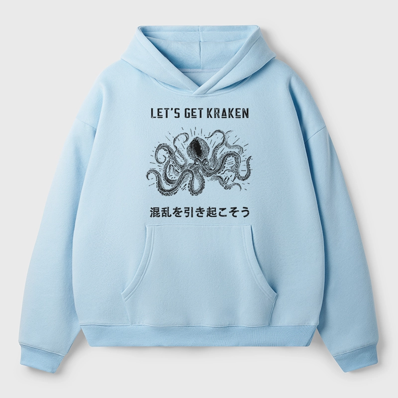 Tokyo-Tiger Funny Octopus：Let’s Get Kraken Aldult Fleece Hoodie