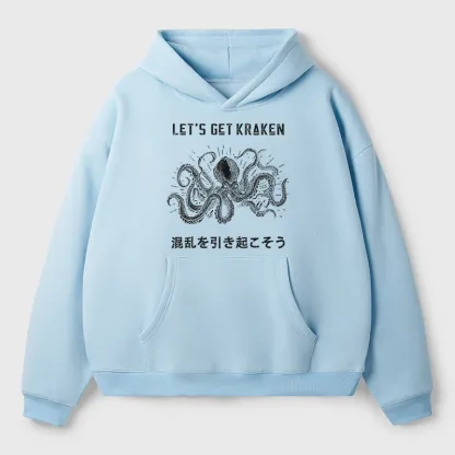 Tokyo-Tiger Funny Octopus：Let’s Get Kraken Aldult Fleece Hoodie