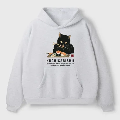 Tokyo-Tiger Cat：Not Hungry, Just Bored Aldult Fleece Hoodie