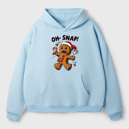 Tokyo-Tiger Oh Snap The Gingerbread Man's Christmas Chaos Aldult Fleece Hoodie