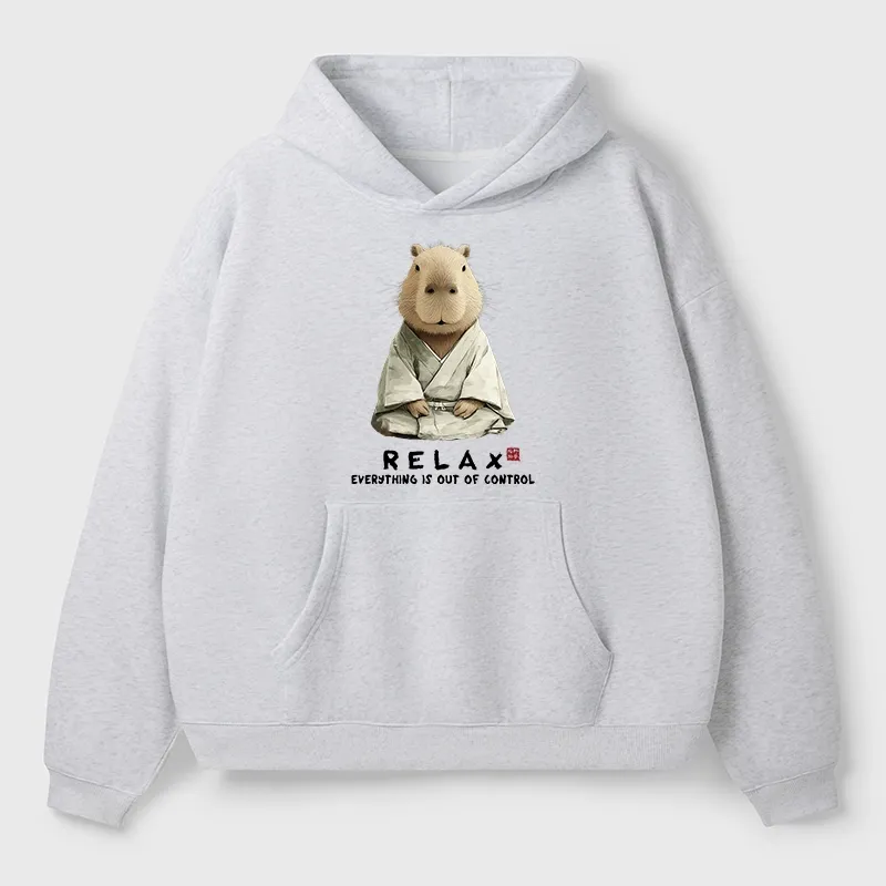 Tokyo-Tiger Zen Capybara：Relax, it's all chaos Aldult Fleece Hoodie