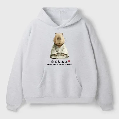Tokyo-Tiger Zen Capybara：Relax, it's all chaos Aldult Fleece Hoodie