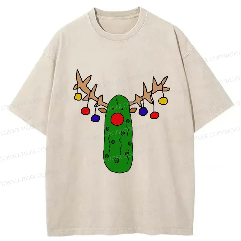 Tokyo-Tiger Christmas Of Pickles Washed T-Shirt Sale