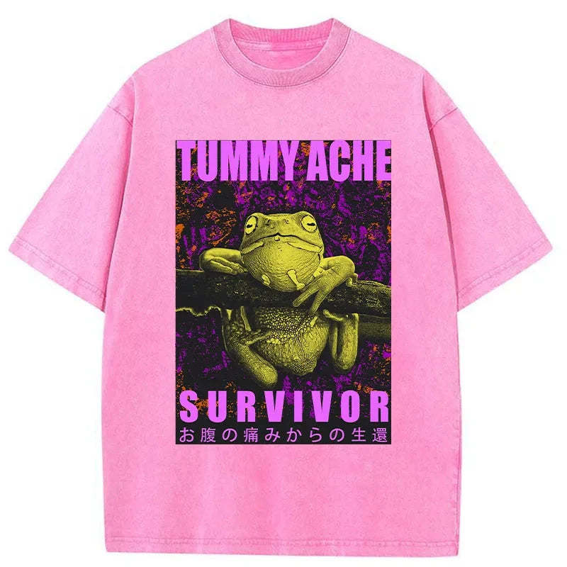 Tokyo-Tiger A Frog With Stomachache Washed T-Shirt
