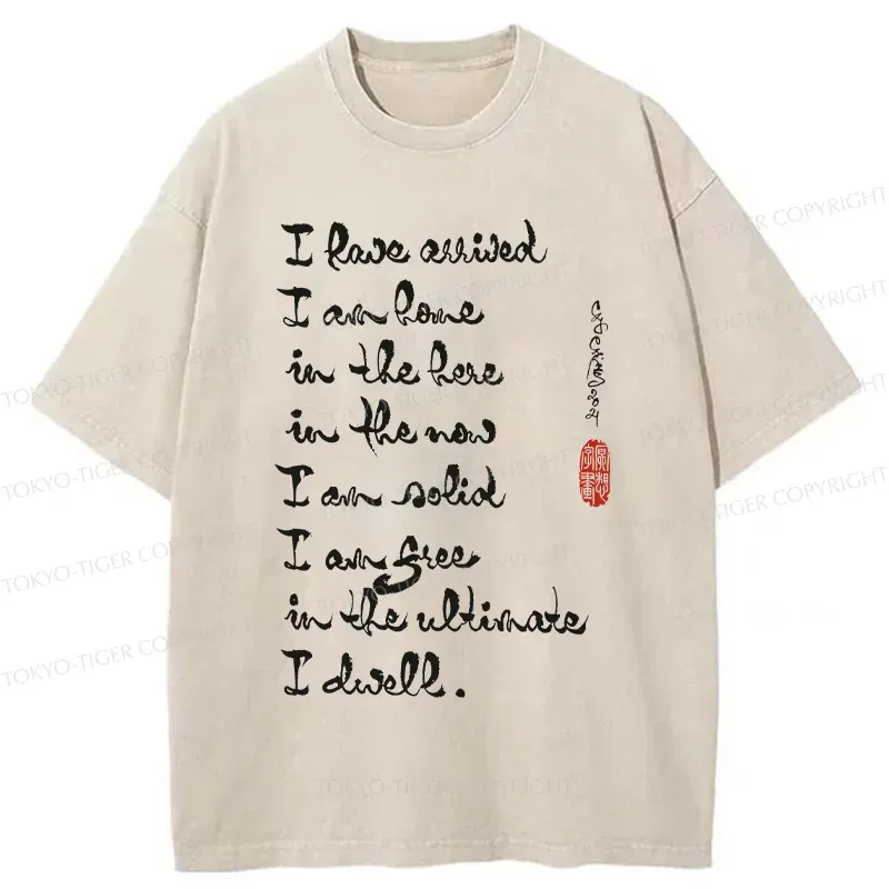 Tokyo-Tiger Zen Sayings Washed T-Shirt Sale
