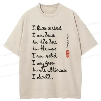 Tokyo-Tiger Zen Sayings Washed T-Shirt