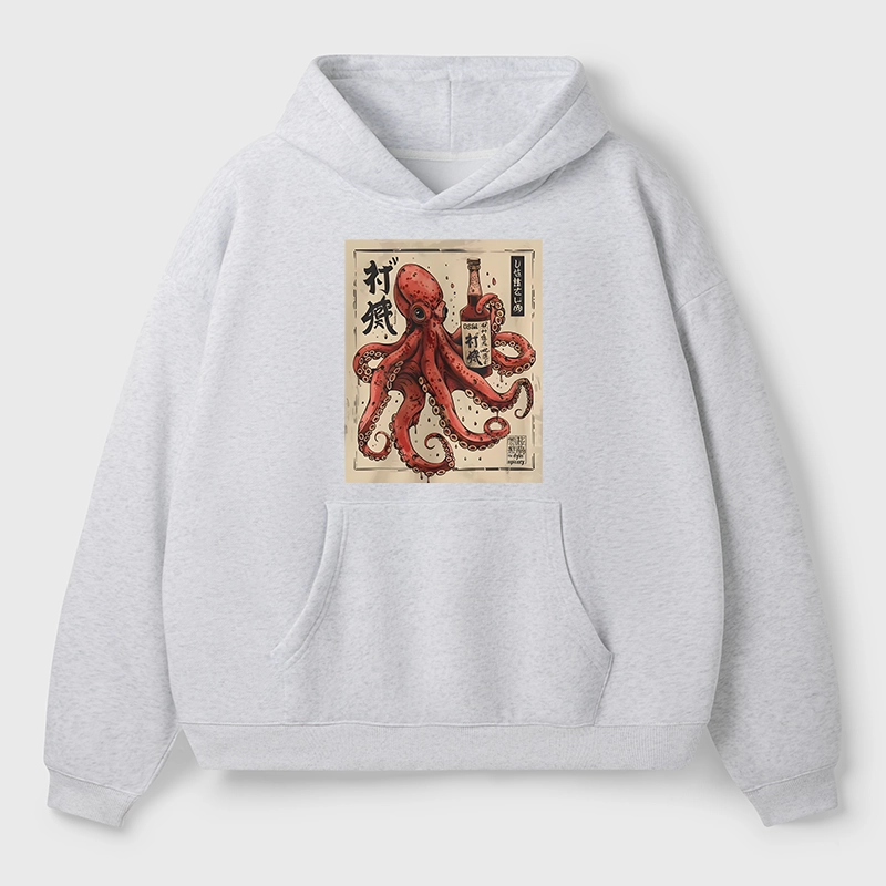 Tokyo-Tiger Osaka Saké Octopus Aldult Fleece Hoodie