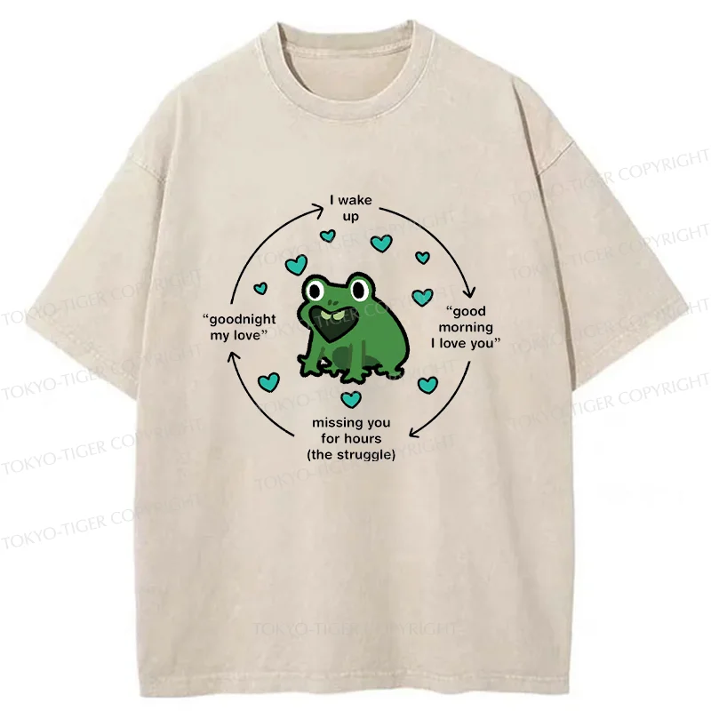 Tokyo-Tiger A Frog Deeply In Love Washed T-Shirt