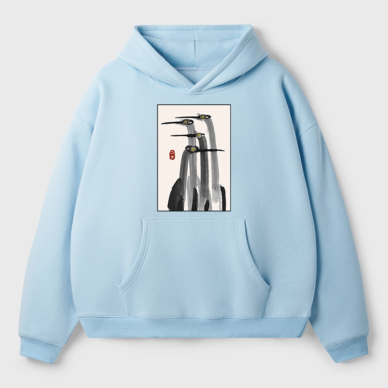 Tokyo-Tiger Japanese Crane Poster Aldult Fleece Hoodie