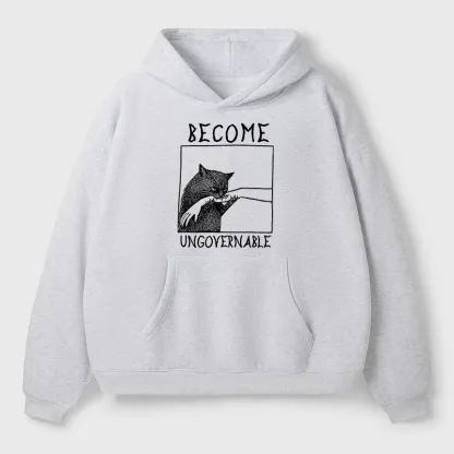 Tokyo-Tiger Cat Biting Arm Aldult Fleece Hoodie