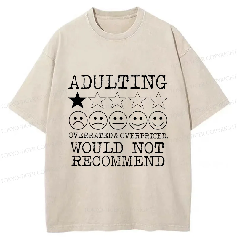 Tokyo-Tiger Not Recommended For Adults Washed T-Shirt