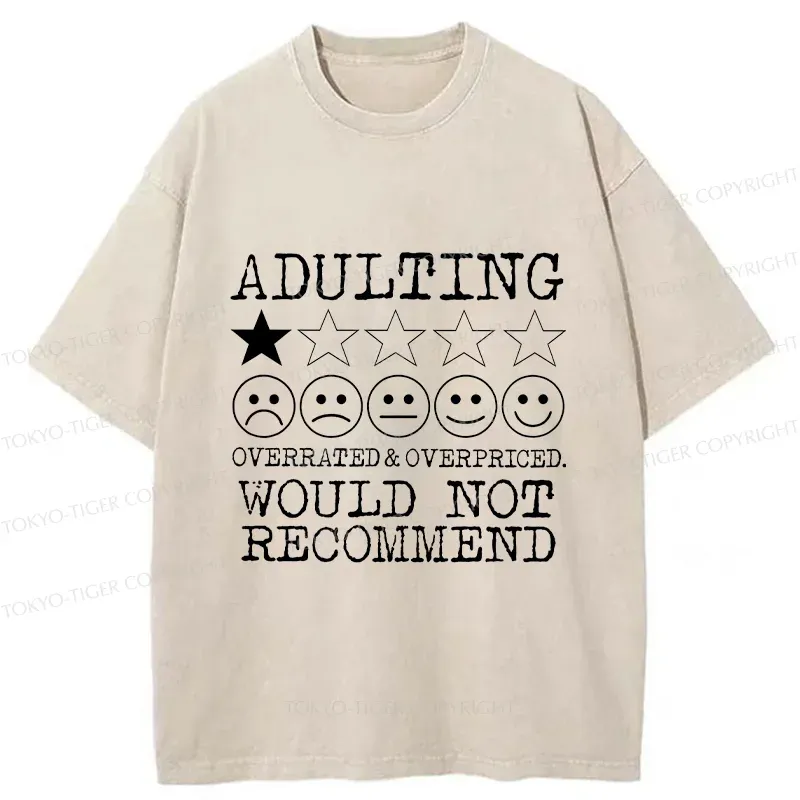 Tokyo-Tiger Not Recommended For Adults Washed T-Shirt