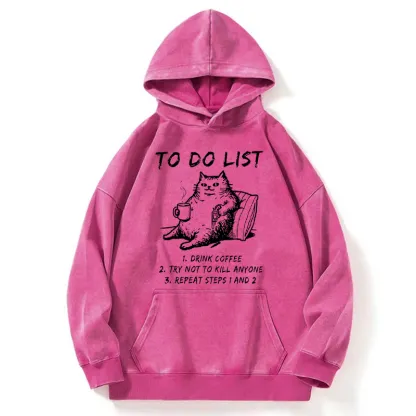 Tokyo-Tiger Cat's To-Do List Washed Hoodie