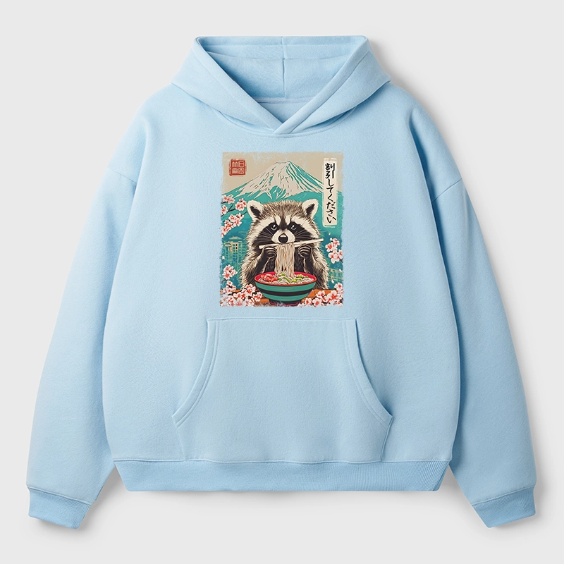 Tokyo-Tiger Please Give Raccoon A Discount Aldult Fleece Hoodie