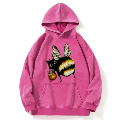 Tokyo-Tiger Cute Catbee Butt Washed Hoodie