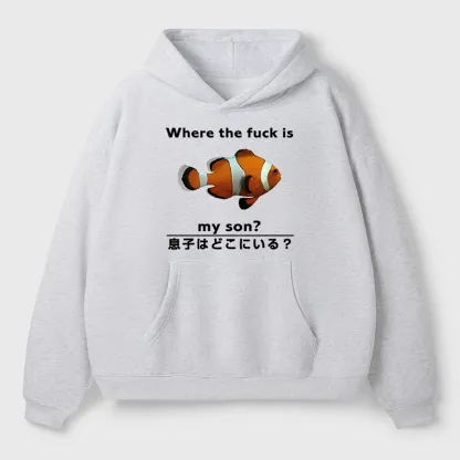 Tokyo-Tiger Fish Looking For Son Aldult Fleece Hoodie