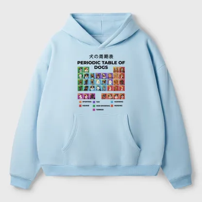 Tokyo-Tiger Periodic Table Of Dogs Aldult Fleece Hoodie