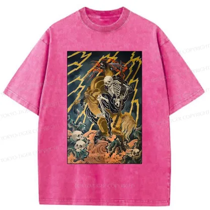 Tokyo-Tiger Ukiyo-e Death God Washed T-Shirt