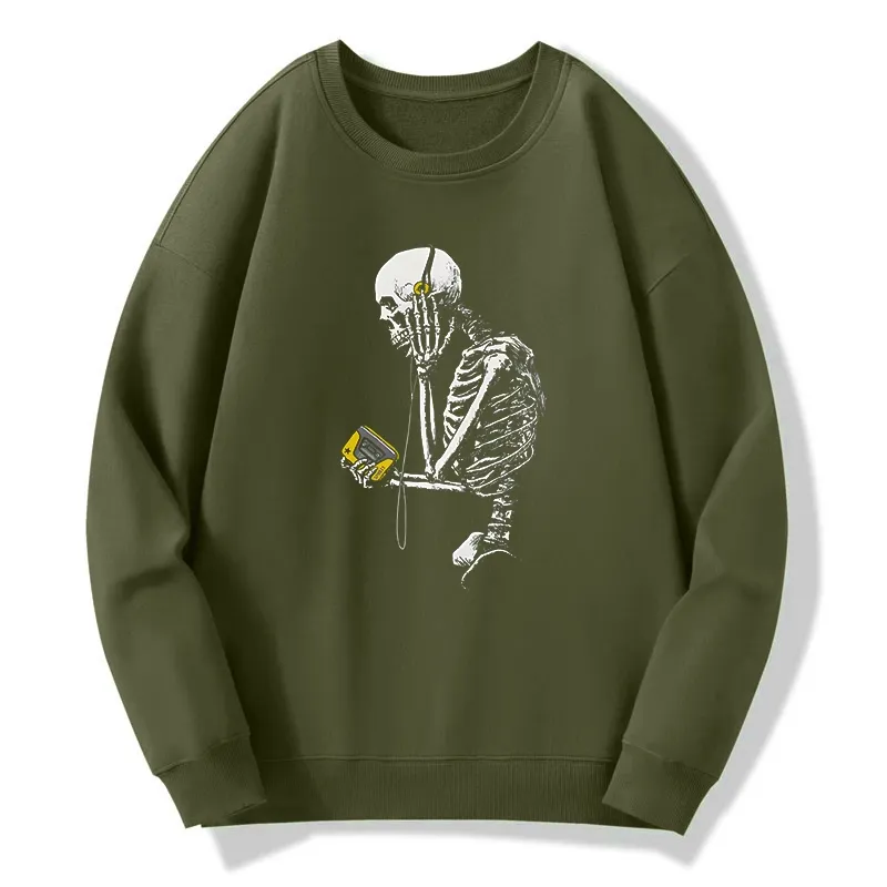 Tokyo-Tiger Skeleton Listening To Music Washed Classic Sweatshirt
